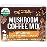Four Sigmatic Mushroom Coffee, USDA Organic Coffee with Lion’s Mane and Chaga mushrooms, Productivity, Vegan, Paleo, 10 Count, Packaging May Vary