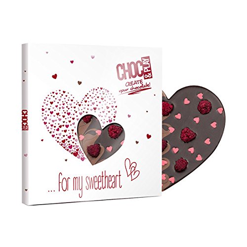 ChocoHerz mit Himbeeren, Zuckerherzen - Schokoladenherz | Schoko Herz | Geschenkidee | Geschenk | Valentinstag | Frauen… – Bild 3