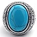 KONOV Mens Stainless Steel Ring, Classic Vintage, Blue Silver