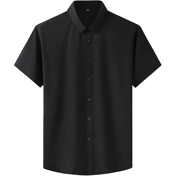 Amazon.com: ACSUSS Men's Pleated Dress Shirt Regular Fit Short Sleeve  Button Down Prom Performing Shirts Black Medium : Clothing, Shoes & Jewelry