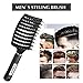 FIXBODY Boar Bristle Hair Brush - Curved & Vented & Oversize Design Detangling Hair Brush for Women Long, Thick, Curly and Tangled Hair Blow Drying Brush (Black)