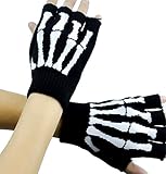 Skeleton Gloves Fingerless Goth Deathrock