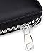 HISCOW Metal Zipper Long Wallet Black with 2 Cash Compartment - Italian Calfskin