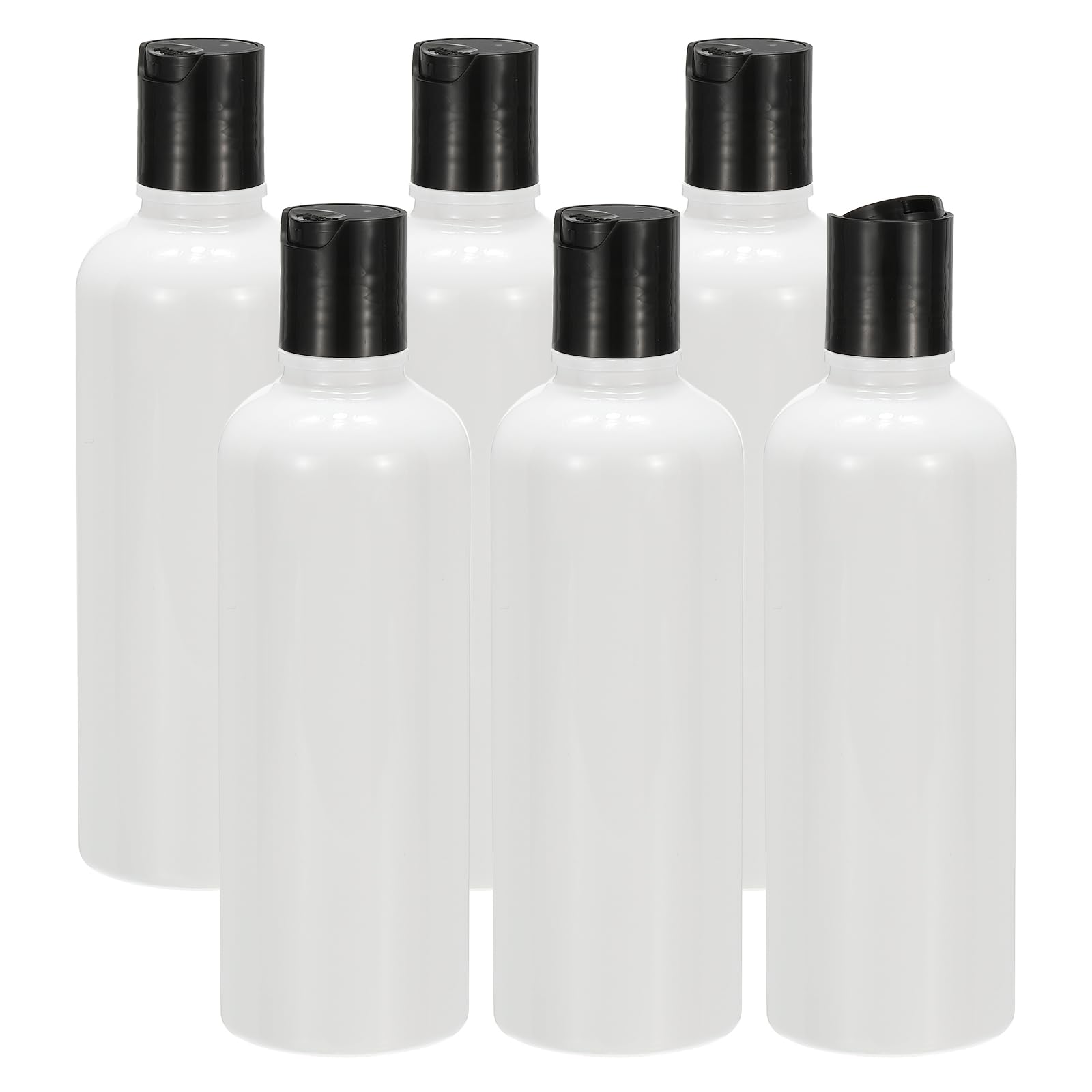 PATIKIL Travel Bottles with Disc Cap, 6 Pcs 3.4 Oz(100ml) Leak Proof Refillable Empty Dispenser Container Squeeze Bottle for Shampoo Toiletries Lotion Cream, White