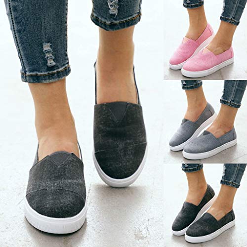 image for Dasuy Womens Canvas Flat Loafers Slip-On Driving Shoes Comfort Cushion