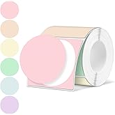 Ctosree 5 Colors Circle Thermal Sticker Labels Self Adhesive Round Direct Thermal Labels Multipurpose Printer Stickers for DIY, Name Tag 250 Pcs/1 Roll(Macaron Gradient Color,2 Inch)