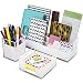 Sorbus Acrylic Desk Organizers Set - 3-Piece, Includes Desk Organizer Caddy, Memo Tray and Pen Cup, Modern Desk Accessories Organizer Great for Home or Office, White Clear (Desk Organizer Set) primary