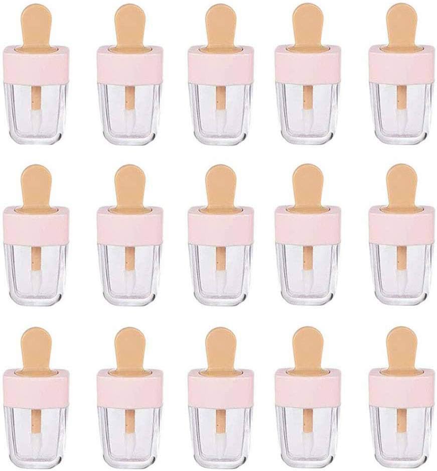IETONE 15 Pieces 4 g Lipgloss Tubes Container Bottles Empty Lip Glaze Lip Gloss Packaging Tubes, Refillable DIY Lipstick Samples Tubes for Makeup Cosmetic Travel Split Lip Sample Vials