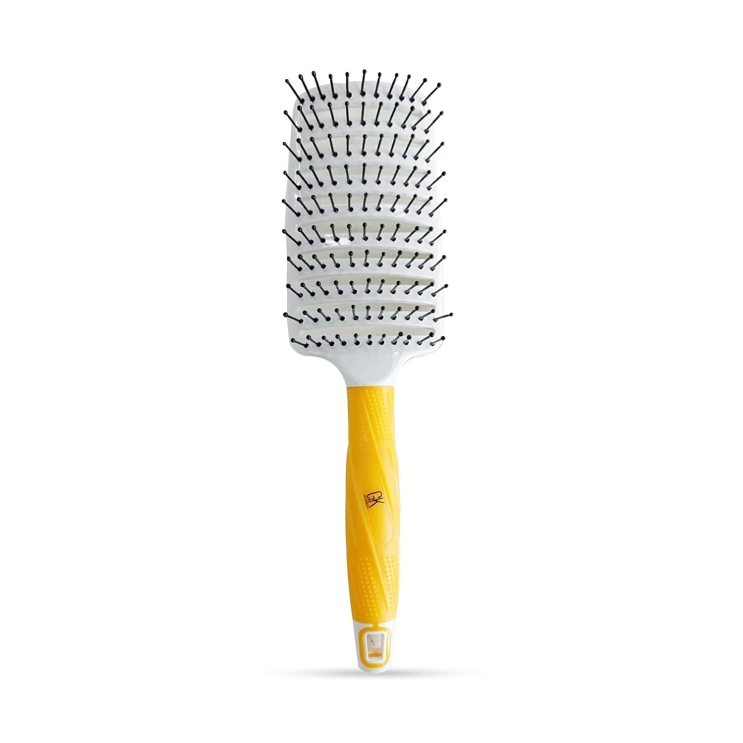 Global Keratin GK HAIR Professional Curved Vented Detangling Hair Brush for Fast Blow Drying - Provides Styling and Smoothness - Vent Hair Brush for Long, Thick, Thin, Curly & Tangled Hair (3 inches)