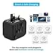 Whew Universal International Travel Adapter with Auto-Reset Fuse, All-in-One Worldwide Power Adapter Travel Plug Adapter, 5A USB Output, 1 Type C, 3 USB for US, UK, EU, AU, 170+ Countries (Black)