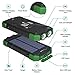 Solar Charger with Qi Wireless Charging, Fojojo 10000mAh Solar Phone Charger with 2.1A Input/Output, Waterproof Outdoor Portable Solar Power Bank with Strong Flashlight and Carabiner Compass