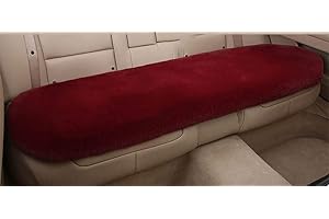 ACDIAC Winter Soft Warm Faux Rabbit Fur car seat Cushion,Universal fit Plush Front and Back Fuzzy car seat Pads Cushion Cover Protector - 1pcs (Back seat 1pcs,Wine red)