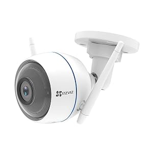 EZVIZ ezTube 1080P Cámara de Seguridad, Defensa Activa, Compatible con Alexa, Luz Estroboscópica y Sirena, Dos Antenas Wifi Externas, Audio de 2 Vías, Servicio de Nube Disponible