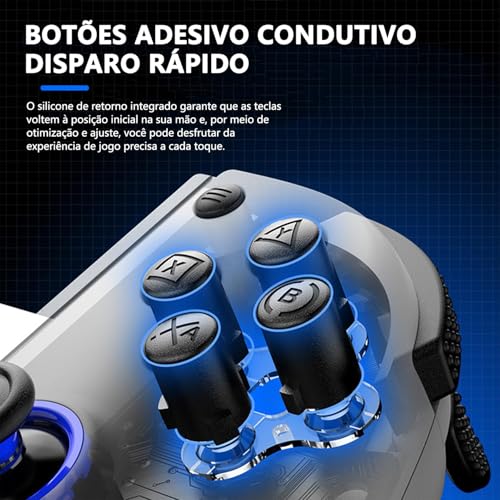 GODREAM Controle de Jogos no Celular Sem Fio Extensível para iPhone/Android, Gamepad para Celular Bluetooth 5.0 com Design Ergonômico, Compatível com iOS, Tablets Samsung e Dispositivos Móveis (Preto)