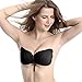 Tidetell Invisible Women's Strapless Self Adhesive Demi Bra with Drawstring Black C