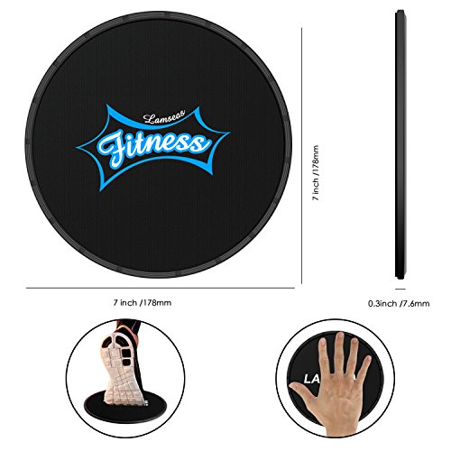 LAMSEA Sliders Fitness, Dual Sides Strength Slides Workout Slider Gliding Discs for Exercise Sliders, Core Discs Sliders Perfect Used on Carpet or Hard Floors - Thumbnail 3