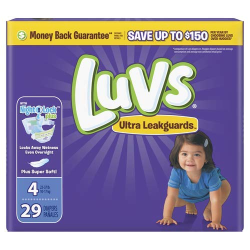 LUVS ULTRA LEAKGUARNIGHT LOCK, SIZE 4 DS DIAPERS WITH