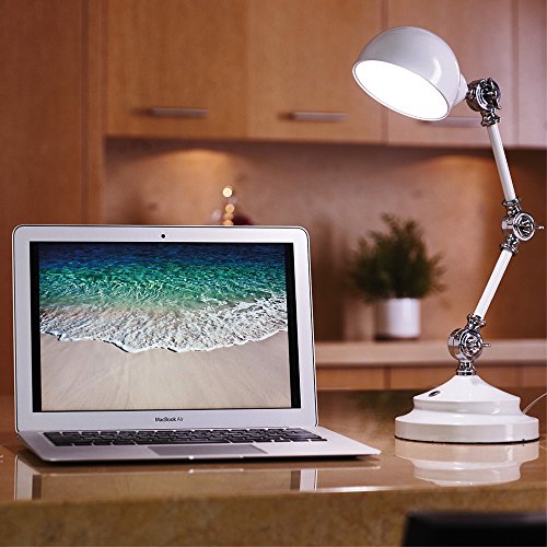 OttLite Revive LED Desk Lamp, White 3 Brightness Settings, Touch