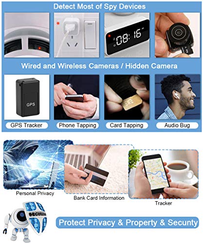 Hidden Camera Detectors RF Bug GPS Tracker Signal Finder Pocket-Sized Simple Operate Quick Locate High Sensitivity Silent/Vibration/Sound Mode Anti Spy in Hotel Airbnb Rental Apartment Car Office