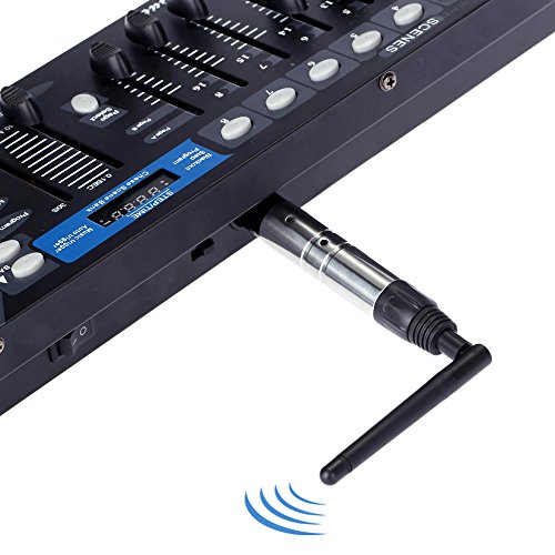 Lixada 23DBM High Power 1000M Ultra Long Distance 2.4G ISM DMX512 Wireless Male XLR Transmitter Lighting Controller with Antenna for LED Stage PAR Effect Lamp