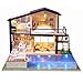 DIY Wooden Miniature Dollhouse Kit (Time Apartment), Mini House Woodcraft Construction Kit-3D Wooden Puzzle-Model Building Set DIY Cabin Wooden Villa Gift for Christmas Holiday Birthday