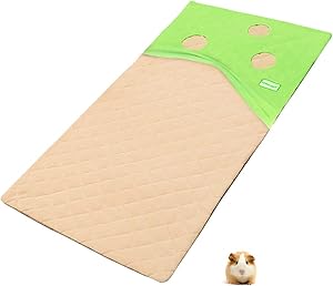 EXPAWLORER Guinea Pig Fleece Cage Liners - with Burrowing Pocket Hideout, Waterproof & Anti Slip Guinea Pig Bedding, Super Absorbent Pee Pad, for Small Animals
