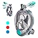 VELLAA Snorkel Mask Full Face for Kids and Adults, Dry Top Set Anti-Fog Anti-Leak 180 Panoramic Large View Free Breath with Detachable Camera Mount, Adjustable Head Straps Foldable Snorkeling Mask