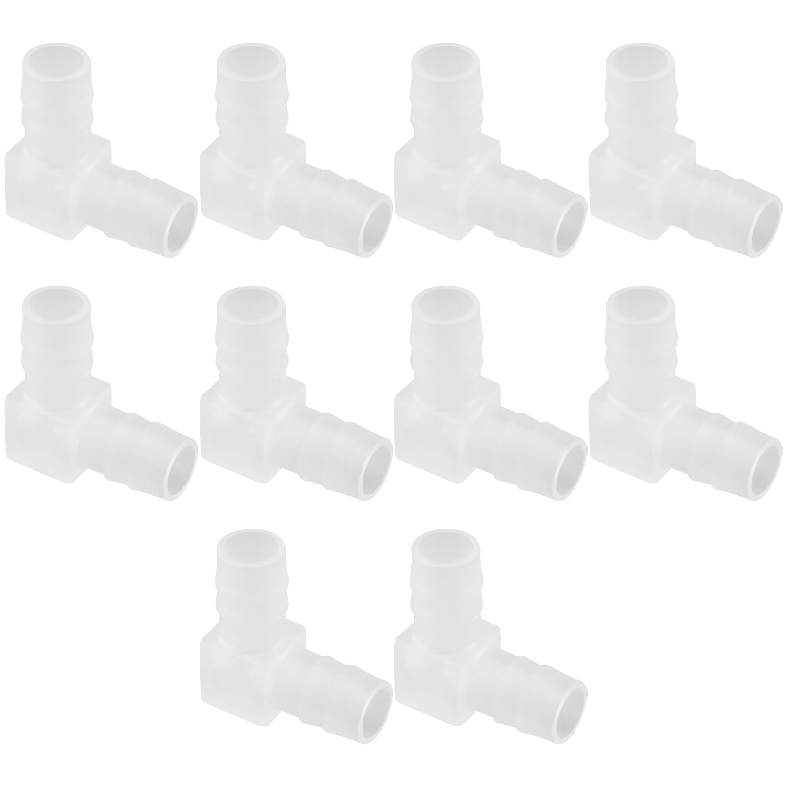 OTOTEC 10Pcs Right Angle 90 Degree Pagoda Type Outer Diameter 10mm Plastic Transparent Water Pipe Joint, Connector Adapter for Aquariums
