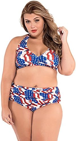 Smile Sunflower Vintage American Starlet Halter High Waist Bikini Swimsuit For Women by Size XL