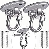 Besthouse Set of 2 Permanent Antirust Stainless Steel 304 Heavy Duty Swing Hangers with 4 Lag Screws 2000LB Capacity, 180Â° Swing, Yoga Hammock Chair Sandbag, Swing Sets