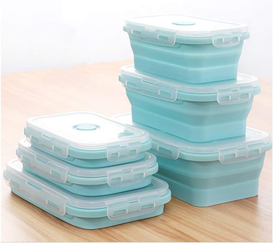 3 Set Camping Silicone Food Storage Container, Collapsible Container