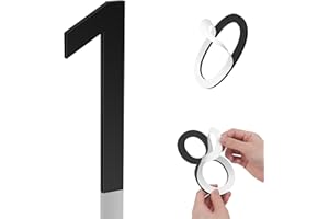 MEREAR 5 Inch House Numbers, Self-adhesive House Number Acrylic Modern House Numbers for Outside Black Mailbox Numbers Address Home Number for House Apartments Office Hotel Room Easy to Install (1)