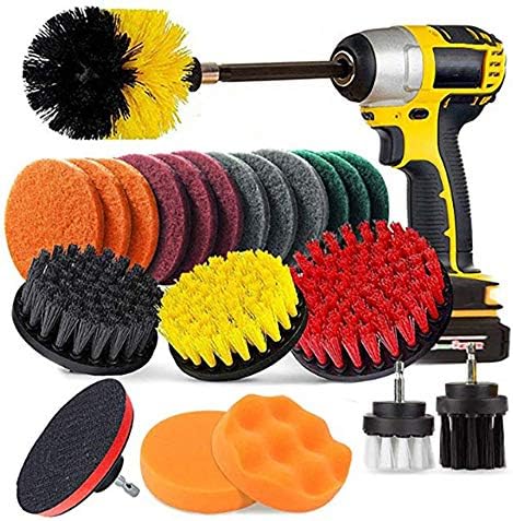 電動掃除用ブラシ 掃除ブラシ 22枚セット 風呂 台所 床板 浴室掃除用ブラシ バスルーム タイル掃除 カーペット 大掃除 洗車用掃除用具 六角軸電動ドリルに適応 電動ドリル付きません Scg Plaimanas Co