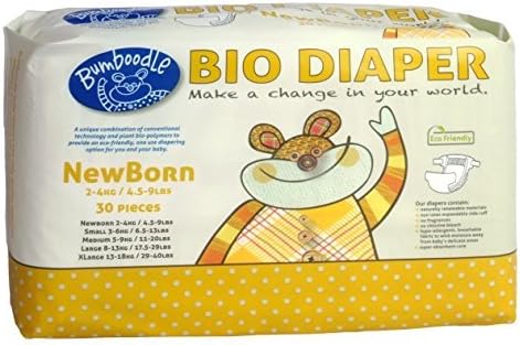 Bumboodle Natural Compostable Bio Diaper (Newborn 4.5-9lbs/2-4kg 30-Count) by Bumboodle