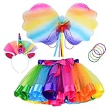 Cocojeci Little Girls Layered Rainbow Tutu Skirts