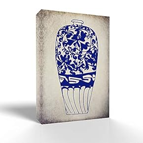 Canvas Wall Art Blue and White Porcelain Pictures Home Wall Decorations for Bedroom Living Room Paintings Canvas Prints Framed - 12x18 inches