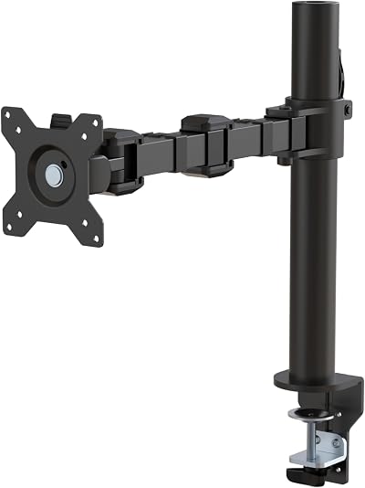 Amazon Basics Single Monitor Stand Height Adjustable Arm Mount Steel Black