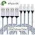 Xcords(TM) Lightning Cable, 4Pack 6FT Nylon Braided 8 Pin iPhone Charging Cable Cord Compatible with iPhone 7/7+ /6s /6s+ /6+ /6 /5s /5c /5 /iPad Mini /iPad Air /iPad5 /iPod iOS10(White)
