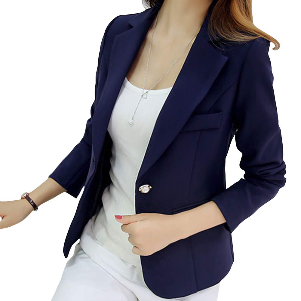 leoie women's slim casual suit blazer long sleeve open blazer jacket
