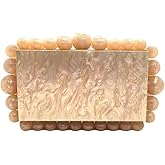 CUXVA Acrylic Evening Clutch Bag for Women Glitter Marble Purse Handbag for Wedding Party Prom