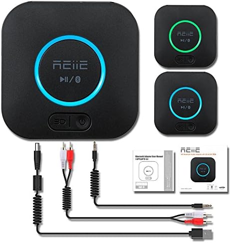 Bluetooth Receiver, Wireless Audio Adapter, REIIE Bluetooth 4.2 Adapter With High Fidelity 3D Surround, Built-in AptX and AptX-LL (Low Latency) for Home Music Streaming System, Multi-Point Access