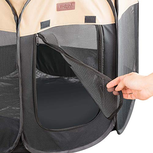 Easyology Pet Playpen for Indoor Cats and Small Dogs - 23” Tall x 30” Wide - Claw-Proof Mesh, Thick Zippered Foldable Pet Playpen - Travel Cat Kennel/Cat Crate with 10 Second Setup - Animal Playpen - Thumbnail 6