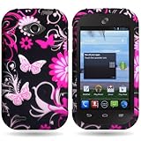 CoverON® Pink Butterfly Hard Slim Case for ZTE Savvy - with Cover Removal Pry Tool