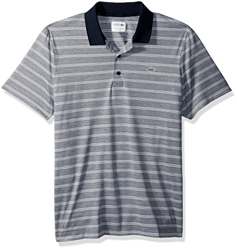 Lacoste Men's Short Sleeve Golf Ultra Dry Stretch Jersey Stripe Polo
