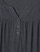 Vinmatto Women's Long Sleeve Henley V Neck Pleated Button Details Tunic Shirt Top(XXL,Deep Gray)