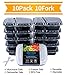 10 Pack 2 Compartment Meal Prep Food Storage Containers with Lids/Bento Box Set/Divided Container Portioned for Lunch/BPA Free,Reusable,Dishwasher & Microwave Safe Cover+10 Cutlery(32oz)