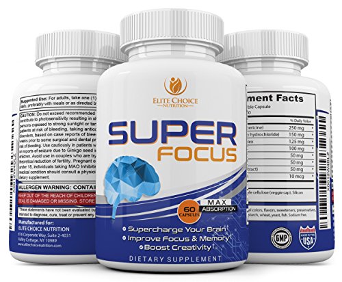 Extra Strength Brain Function Support – Boost Memory, Focus, Concentration, Mental Performance & Mood NATURALLY – Nootropic Pill with Gingko Biloba St. John’s Wort, DMAE & more - 2 Month Supply