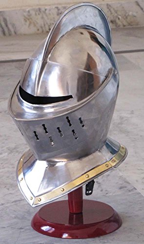 EUROPEAN CLOSED HELMET - MEDIEVAL KNIGHT ARMOUR HELM LARP ROLE PLAY COSTUME HELMET