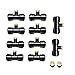 1/4'' Slip-Lock, Outdoor Mist Tee Nozzle, Water Brass Misting Mister Nozzle, Misting Nozzles Kit, With Thread 10/24 UNC Tees 10pcs and 0.4mm Orifice Nozzle 12pcs, For Outdoor Cooling System