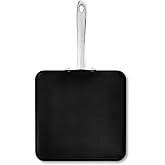 All-Clad HA1 Hard Anodized Nonstick Griddle 11x11 Inch Oven Broiler Safe 500F, Lid Safe 350F Pots and Pans, Cookware Black